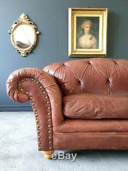 102. Rare Leather Chesterfield Thomas lloyd 2 Seater Tan Brown Sofa DELIVERY AV