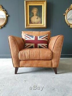 10. Superb tan Leather Vintage Armchair Mid Century Style DELIVERY AV