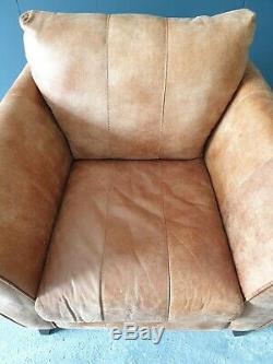 10. Superb tan Leather Vintage Armchair Mid Century Style DELIVERY AV