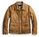 1920's Newboy Vintage Look Distressed Tan Real Leather Jacket Mens Coat / XS-5XL