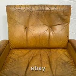1970s Vintage De Sede DS-35 Swivel Lounge Chair in Cognac leather