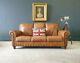 202 Leather Three Seater Tan Chesterfield Sofa Vintage Delivery Avail