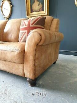20. Chesterfield Tan Leather Vintage 3 Seater DELIVERY AVAILABLE