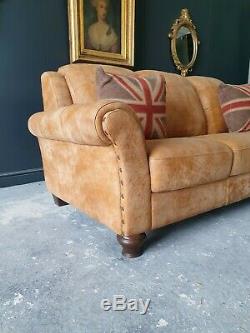 20. Chesterfield Tan Leather Vintage 3 Seater DELIVERY AVAILABLE
