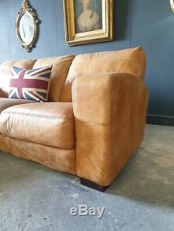 2. Superb Leather Vintage tan 3 Seater Corner Sofa Delivery Available