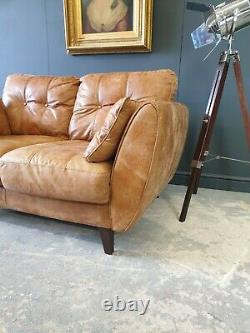 325. Superb MID Century Style 2 Seater Vintage Tan Leather Sofa