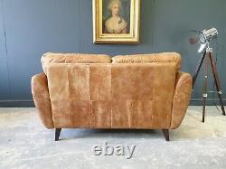 325. Superb MID Century Style 2 Seater Vintage Tan Leather Sofa