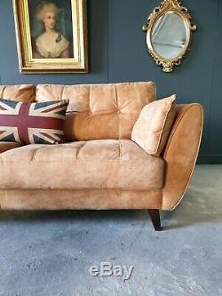 35. Chesterfield Leather Vintage 3 Seater Club Tan Sofa DELIVERY AVAILABLE