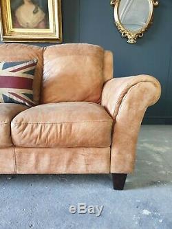 41. Chesterfield Leather Vintage 3 Seater Club Tan Brown Sofa DELIVERY