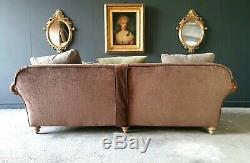 5001. 1 Year Old Tetrad Leather & Fabric 3 Seater Sofa Tan Brown RRP £2500