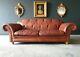 5005. Chesterfield Thomas Lloyd tan Brown Leather Vintage 3 Seater DELIVERY