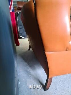 5. Superb Tetrad Blake Light Tan Brown Leather 3 Seater Vintage Sofa