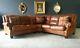 602. Superb Vintage Tan Leather Chesterfield 5 Seater Corner Sofa