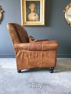 7. John Lewis Chesterfield Tan Leather Vintage Armchair DELIVERY AVAILABLE