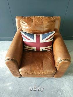 806. Barker & Stonehouse Chesterfield Tan Brown Leather Vintage Armchair