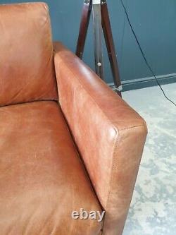 826. 3 Seater Tan Sofa Barker & Stonehouse Leather MID Century Style