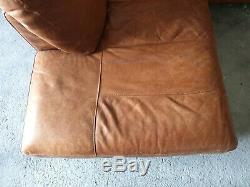 83. Vintage Tan Seater Leather Club Corner Sofa DELIVERY AVAILABLE