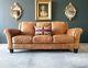 84. Chesterfield Leather Vintage 3 Seater Club Tan Brown Sofa DELIVERY AV