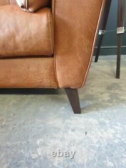 911. Vintage Tan 4 Seater Leather Club Corner Sofa DELIVERY AVAILABLE