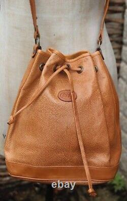 ANYA HINDMARCH Vintage 1980s Tan Leather Italian Duffle Bag Her First Bag Ever