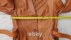 A. C. BANG Vintage 70's/80's Women's Soft Tan Leather Belted Midlength Jacket 38