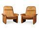 A Pair of De Sede Reclining DS50 in Tan Neck Leather, vintage, Original