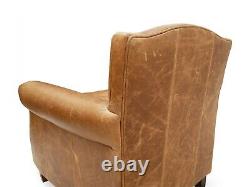 A Pair of Vintage Leather Club Arm Chairs in Genuine Tan Leather'Burlington