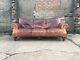 Aged Tan Leather Vintage Style Chesterfield 3 Seater Sofa #1