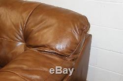 Alexander & James Bailey, Bruno Vintage Tan Brown Leather 3 Seater Sofa