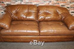 Alexander & James Bailey, Bruno Vintage Tan Brown Leather 3 Seater Sofa