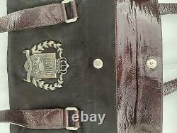 Alviero Martini Hand Purse Italian Tan Fur Leather Handbag Vintage Medaillon