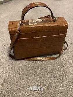 Aspinal of London Ladies Leather The Mayfair Bag in Vintage Tan Croc. RRP £595