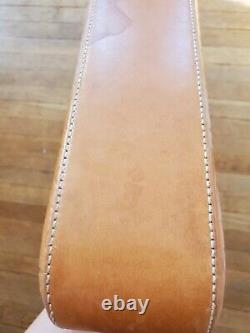Authentic CELINE C Macadam Pattern Shoulder Bag Leather Beige Tan Vintage