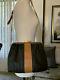 Authentic FENDI Vintage Cross Body Bag Pequin strips. Tan&Brown leather