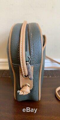 Authentic Gucci Plus Vintage Olive Green Leather Tan Trim Crossbody Bag