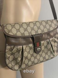 Authentic Gucci Sherry Vintage PVC/ Leather GG logo shoulder bag COA