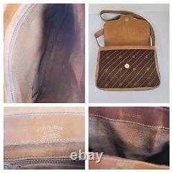Authentic Gucci Vintage Monogram Camel / Tan and Brown Shoulder Bag