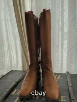 Authentic HERMES Vintage Jumping Riding Boots Tan Leather UK 7 (40)