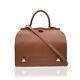 Authentic Hermes Vintage Tan Leather Sac Mallette Satchel Bag with Studs