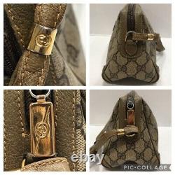 Authentic Vintage Gucci GG Supreme Canvas Brown/Tan Crossbody Barrel Satchel Bag