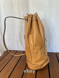 Authentic Vintage Tan Leather Snap Sack Bag Shoulder Bag
