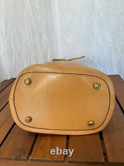 Authentic Vintage Tan Leather Snap Sack Bag Shoulder Bag