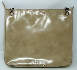 Authentic Vintage Tan PRADA Spazzolato Patent Leather Shoulder Bag Chain + Cover