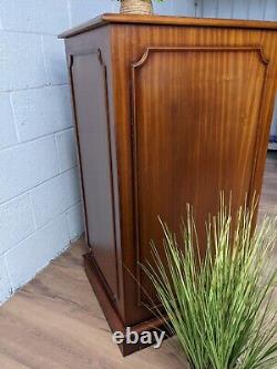 Beautiful Vintage Tan Leather Top Filing Cabinet