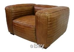 Belgrave Vintage Distressed Low Back Club Leather Tan Armchair