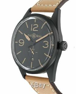 Bell & Ross Vintage Tan Leather Strap Men's Automatic 41mm Watch BR-123 Heritage