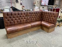 Bespoke Commercial or Domestic Bench Seating Premium Tan Vintage Faux Leather