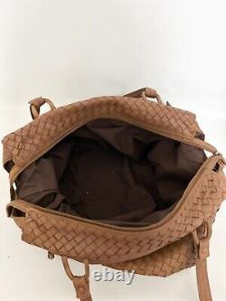 Bottega Veneta Vintage Shoulder Bag Intrecciato Woven Camel Tan Leather
