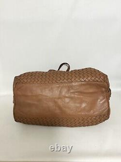 Bottega Veneta Vintage Shoulder Bag Intrecciato Woven Camel Tan Leather