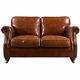 Brand New Vintage Tan Leather 2 Seater Sofa Settee HZH002 Coach House